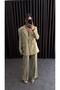 Women's Two-Piece Blazer Jacket Set Khaki Mom Fit - 3