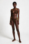 Dark Brown Knitwear Bikini Set with Accessories - 2