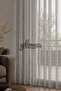 Honeycomb Patterned Gray Tulle Curtain 1/3 Sik Pleated Living Room Living Room Cornice Buttoned Ready-Made Tulle Curtain New - 2