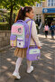 Cool School Bag Set of 3 Purple Backpack Lunch Bag Pen Holder Set Orthopedic Student