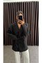Women's Oversize Blazer Jacket with Black Tie - 5