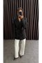 Women's Oversize Blazer Jacket with Black Tie