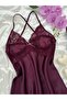 Women's 3-Piece Satin Nightgown Shorts Dowry Set - 3