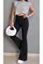 Black Flared Leg High Waist Tightening Leggings - 6
