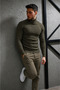Men's Slim Fit Turtleneck High-Neck Knitwear Sweater - 3