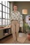 Mixed Pattern Linen Blend Shirt [Oversize, Standard Size, Fits up to Size 44, 75 cm Average] - 2