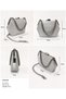Silver Color Big Stone Material Women's Evening Dress Clutch Portfolio Wedding Engagement Henna Evening Bag - 6