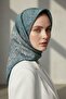 100% Twill Silk Textured Pattern Mint Green - Water Green Color 90X90 Scarf Edge Stitching Shape Hand Stitched - 2