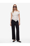 Scuba Fabric Straight Fit Pants with Pockets