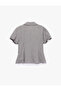 Slim Fit Baby Collar Short Balloon Sleeve Gingham Shirt - 7