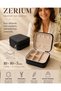 Travel Type Women's Jewelry Bag with Organizer New Trend Faux Leather Black