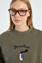 3 Thread Penguin Embroidered Crop Sweatshirt - 6