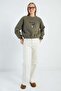 3 Thread Penguin Embroidered Crop Sweatshirt - 4