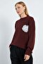 Beaded Floral Embroidered Knit Sweater - 4