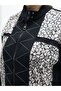 Large Size Oversized Zippered High Collar Patterned Panel Detailed Pocketed Elastic Cuffed Women's Top and Bottom Set - 5