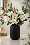 Decorative Line Glass Vase Black 20 cm •• Home Decoration Trend Vase Luxury Living Room Vase Console Desktop | |   Modern Vase Models Flower Vase Tabletop Vase Live Flower & Artificial Flower Balcony Decoration Mirror - 5