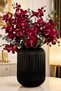 Decorative Line Glass Vase Black 20 cm •• Home Decoration Trend Vase Luxury Living Room Vase Console Desktop | |   Modern Vase Models Flower Vase Tabletop Vase Live Flower & Artificial Flower Balcony Decoration Mirror - 2