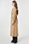 Belted and Epaulet Detailed Trench Coat Beige - 3