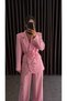 Women's Rose Accessory Detail Jacket and Pants Set - 5