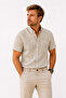 Men's Short Sleeve Shirt with Buttoned Collar and Pocket, Cotton, Summer Casual Fit