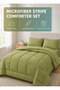 Stripe Comforter Set- Ultra Soft Brushed Microfiber Fabric, Soft Siliconized Fiber Filling - 5