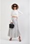 Silver Satin Bias Skirt - 2