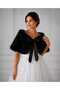 Short Fur Etol Bridal Bolero Black, Etol, Shawl - 2