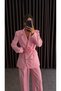 Women's Rose Accessory Detail Jacket and Pants Set - 6