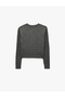 Hair Braid Textured Buttoned Regular Fit Crew Neck Long Sleeve Knitwear Cardigan - 7