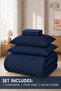 Stripe Comforter Set- Ultra Soft Brushed Microfiber Fabric, Soft Siliconized Fiber Filling - 3