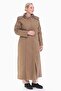 Women's Large Size Hooded 142 Cm Mink Quilted Coat 1022
