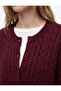Hair Braid Textured Buttoned Regular Fit Crew Neck Long Sleeve Knitwear Cardigan - 5