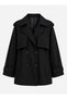 Black Belted Short Trench Coat