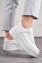 Daily Women's White Lace-Up Lightweight Thick High-Sole Walking Breathable Sneakers 451 - 4