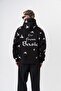 Men's Far from Basic Printed Hooded Oversize Hoodie Black - 3