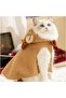 Dog Cape Coat with D-Ring,Dog Outfit Warm,Pet Cloak for Cat(Brown, Large) - 2