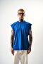 Men's Basic Zero Sleeve Oversize T-Shirt Blue