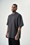 Men's Printed Oversized Da Vinci T-Shirt Smoke - 3