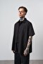 Men's Elementals Embroidered Oversize Shirt Black - 4