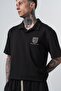Men's Rocket Club Written Regular Fit T-Shirt Shorts Set Black - 4
