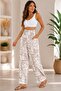 Women's Ethnic Pattern Single Jersey Trousers with Cargo Pocket Detail - 5