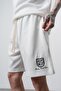 Men's Rocket Club Written Regular Fit T-Shirt Shorts Set Ecru - 5