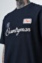 Men's Countryman Embroidered Regular Fit T-Shirt Shorts Set Navy Blue - 4