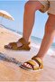 Mustard Unisex Children's Sandals - Thick Sole, Velcro Ankle Adjustment, Comfortable Lightweight 316 - 3