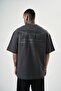 Men's Printed Oversized Da Vinci T-Shirt Smoke