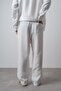 Men's R Embroidered Muslin Baggy Trousers Ecru - 4
