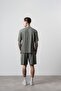Men's Route 07 Arma Detailed Regular Fit T-Shirt Shorts Set Khaki - 3