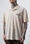 Men's Senor Written Polo Collar Regular Fit T-Shirt Beige - 4