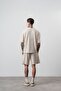 Men's Route 07 Arma Detailed Regular Fit T-Shirt Shorts Set Beige - 3