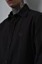 Men's Embroidery Detailed Long Sleeve Muslin Oversized Shirt Black - 6
